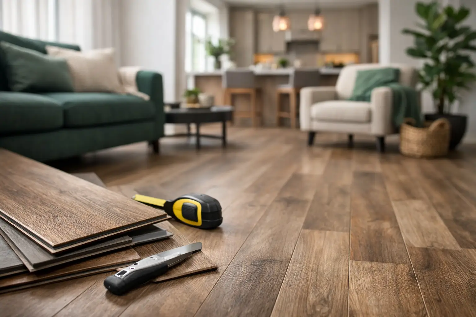 Luxury vinyl plank flooring installation